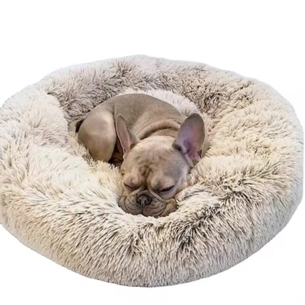 Luxury Calming Donut Dog Bed – Faux Fur